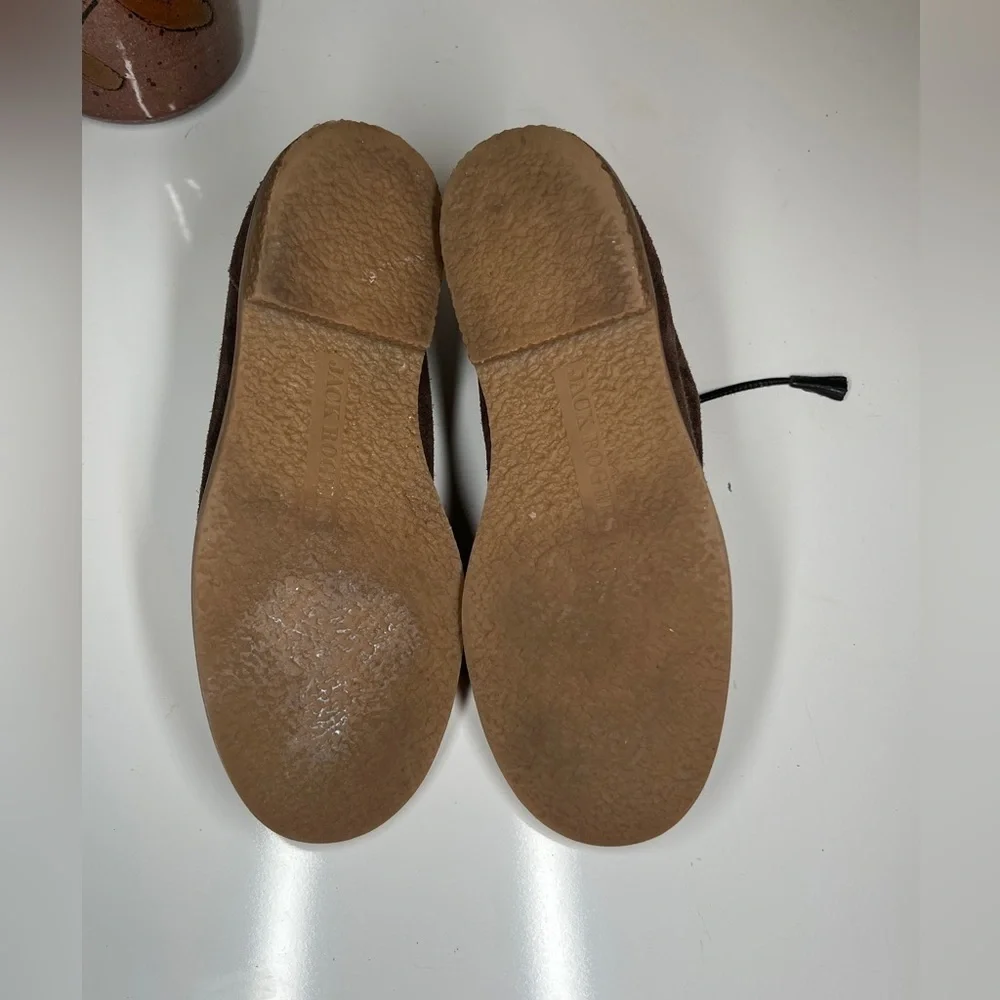 JACK ROGERS‎ Brown whipstitch suede lace up chukka boots size 9.